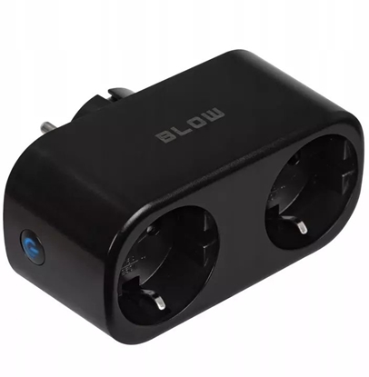 Picture of Inteligentne podwójne gniazdko rozgaziacz 2x 230V sterowane WiFi TUYA czarne