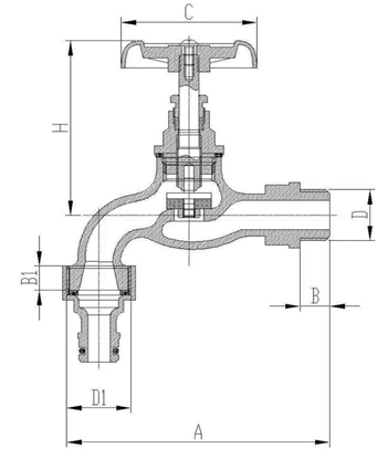 Изображение Invena Kran ogrodowy eliwny 3/4" ZW-68-020