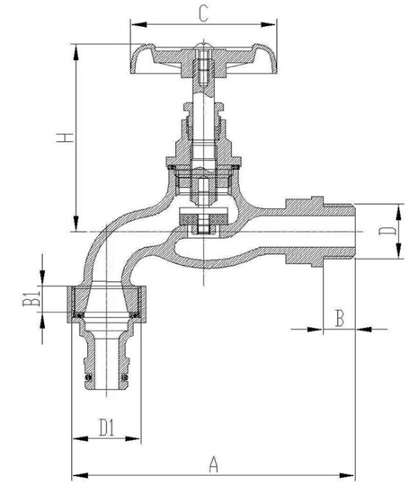 Изображение Invena Kran ogrodowy eliwny 3/4" ZW-68-020