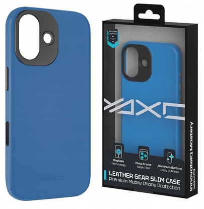 Picture of Yaxo Etui na telefon Leather Gear Slim Case MagSafe iPhone 17 Electric Blue