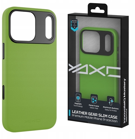 Изображение Yaxo Etui na telefon Leather Gear Slim Case MagSafe iPhone 17 Pro Tropic Green