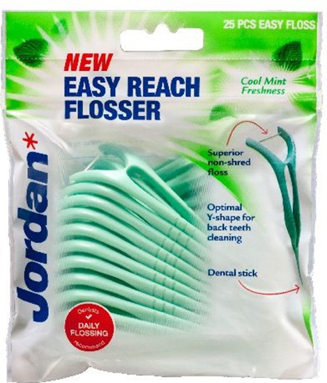 Изображение Jordan  Nici dentystyczne i wykaaczki 2w1 Easy Reach Flosser 25 szt