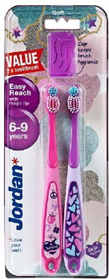 Picture of Jordan  Szczoteczka do zbów DUO Easy Reach dla dzieci (6-9 lat) mikka 1 op-2szt