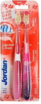 Attēls no Jordan  Szczoteczka do zbów DUO Individual Clean Soft - mix kolorów 2szt