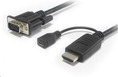 Picture of Kabel PremiumCord HDMI - D-Sub (VGA) + micro USB 2m czarny (khcon-20)