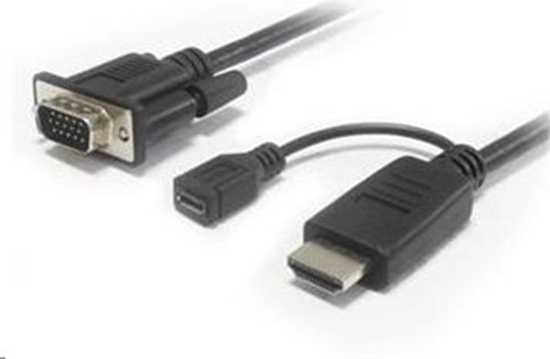 Изображение Kabel PremiumCord HDMI - D-Sub (VGA) + micro USB 2m czarny (khcon-20)