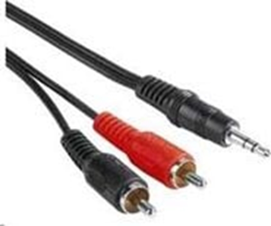 Изображение Kabel PremiumCord Jack 3.5mm - RCA (Cinch) x2 3m czarny (kjackcin3)