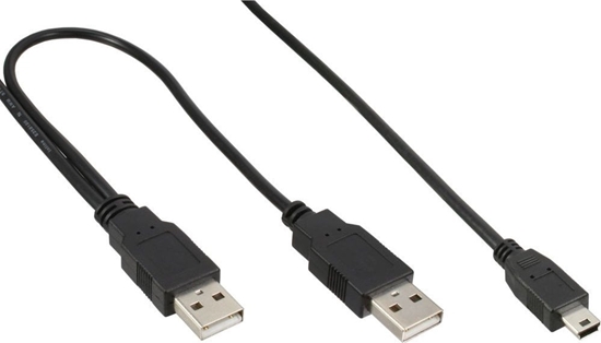 Picture of Kabel USB InLine 2x USB-A - miniUSB 1 m Czarny (33107X)