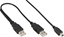 Attēls no Kabel USB InLine 2x USB-A - miniUSB 1 m Czarny (33107X)