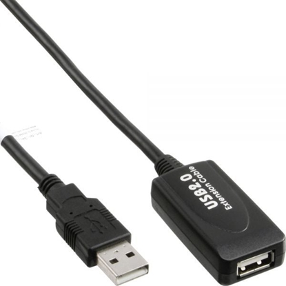 Picture of Kabel USB InLine USB-A - USB-A 10 m Czarny (34611I)