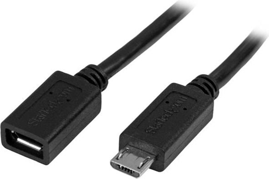 Изображение Kabel USB StarTech microUSB - USB-A 0.5 m Czarny (USBUBEXT50CM)