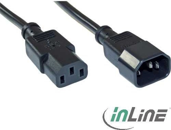 Picture of Kabel zasilajcy InLine Power Cord przeduacz C13 - C14 1.8m z ETL (for US use) (16632V)