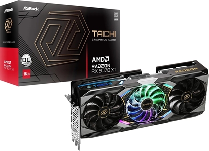Изображение Karta graficzna ASRock Radeon RX 9070 XT Taichi OC 16GB GDDR6 (RX9070XT TC 16GO)