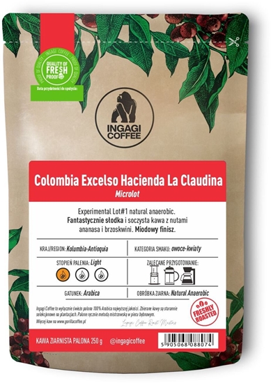 Picture of Kawa ziarnista Ingagi Kawa ziarnista Coffee Colombia Excelso Hacienda La Claudina 250g