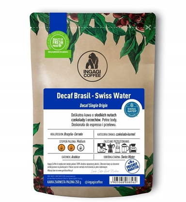 Picture of Kawa ziarnista Ingagi Kawa ziarnista Coffee Decaf Brasil Swiss Water 250g - KAWA BEZKOFEINOWA