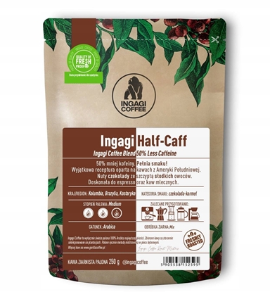 Attēls no Kawa ziarnista Ingagi Kawa ziarnista Half-Caff 250g