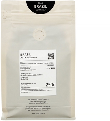 Attēls no Kawa ziarnista Miga Coffee Kawa ziarnista Brazil Espresso 250g