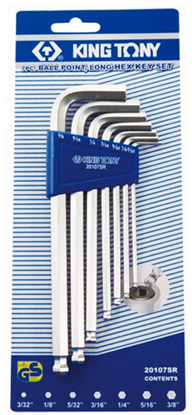 Изображение King Tony Zestaw kluczy imbusowych hex typ L 2,5-10mm z kulk 7szt. (20208MR)