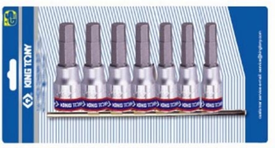 Picture of King Tony Zestaw nasadek trzpieniowych imbusowych hex 1/4" H3-H10 7szt. (2127PR)