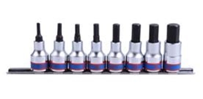 Изображение King Tony Zestaw nasadek trzpieniowych imbusowych hex 3/8" H3-H12 8szt. (3108PR8)