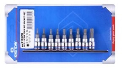 Изображение King Tony Zestaw nasadek trzpieniowych Torx 1/4" T8-T40 9szt. (2109PR)