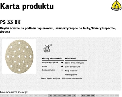 Picture of Klingspor krek cierny samoprzyczepny 150mm PS33BK gr.150 GLS51, 100 sztuk (301928)