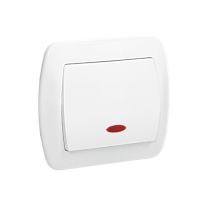 Attēls no Kontakt-Simon cznik jednobiegunowy z podwietleniem AKORD biay - AW1L/11