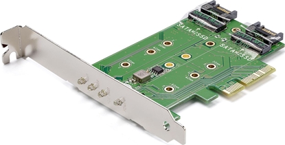 Изображение Kontroler StarTech PCIe 3.0 x4 -2x M.2 B-key + M.2 M-key (PEXM2SAT32N1)
