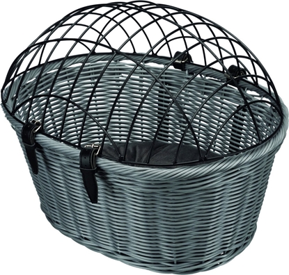 Изображение Koszyk rowerowy z kratk, 44 × 34 × 35 cm, szary