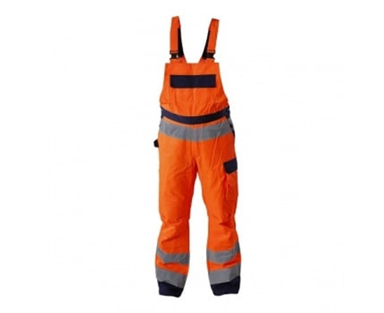 Изображение Lahti Pro Spodnie ostrzegawcze ogrodniczki Premium pomaraczowe XXL (L4110605)