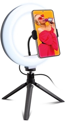 Picture of Lampa piercieniowa SBS Mobile TESELFIERINGCLIP, LED, Black, White, USB, 5 V, 20 cm, 200 mm