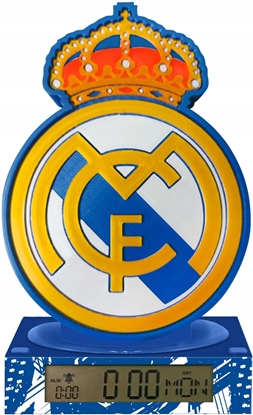 Изображение Lampka Lampa Nocna Z Budzikiem Zegar Data Budzik Ekran Lcd / Real Madryt / Rm00003