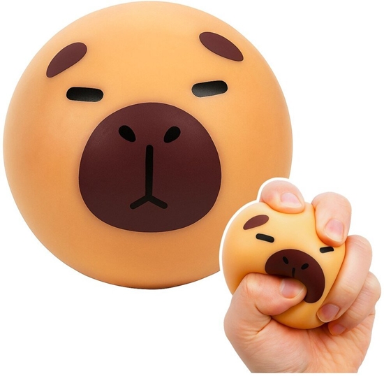 Изображение LeanToys Gniotek Antystresowy Elastyczny Kapibara Brzowa 5,5 cm