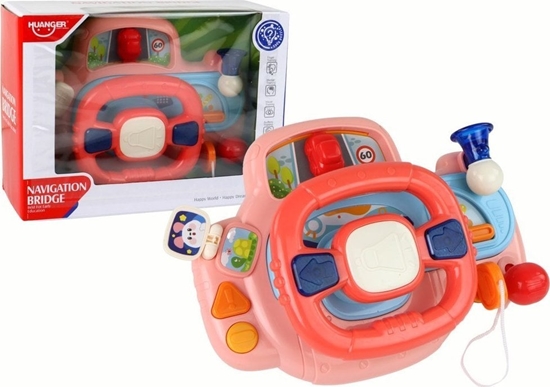 Picture of LeanToys Interaktywna Kierownica Róowa Symulator Jazdy Wielofunkcyjna