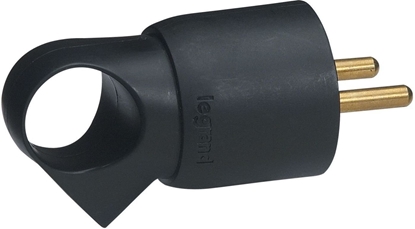 Picture of Legrand Wtyczka z uziemieniem i uchytem 16A 2P+Z 230V czarna (50107)