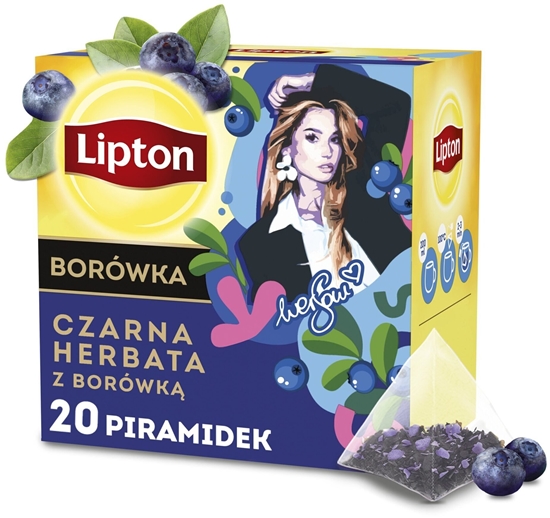 Изображение Lipton Czarna herbata z borówk 20 piramidek - Edycja specjalna Wersow