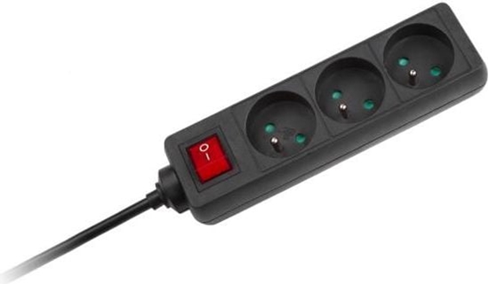 Изображение Listwa zasilajca Rebel Electro 3 gniazda 1.5 m czarna (URZ3197-1,5)