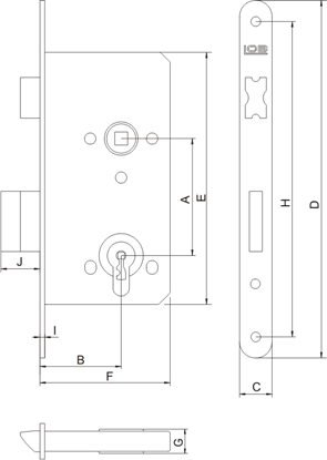 Attēls no LOB Zamek wpuszczany 72x50mm (WC Z75C)