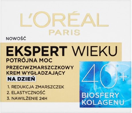 Изображение LOreal Paris Ekspert Wieku 40+ Przeciwzmarszczkowy krem wygadzajcy na dzie 50ml