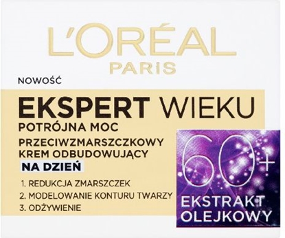 Изображение LOreal Paris Ekspert Wieku 60+ Przeciwzmarszczkowy krem odbudowujcy na dzie 50ml