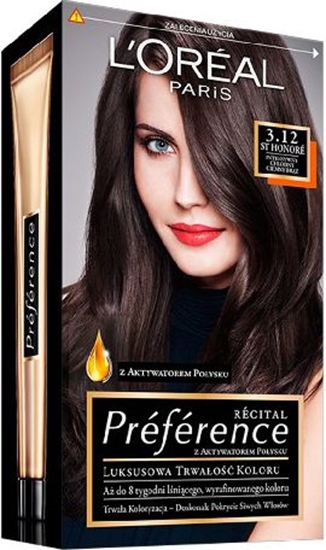 Изображение LOreal Paris Farba Recital Preference 3.12 Honore-Intensywny Chodny Ciemny Brz