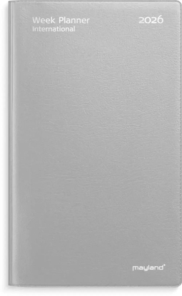 Изображение Mayland-Burde Week Planner w formacie poziomym srebrny winyl 2026