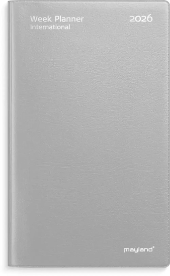 Изображение Mayland-Burde Week Planner w formacie poziomym srebrny winyl 2026