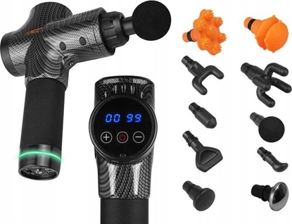 Attēls no Masaer LTC MASAER  Pistolet do masau  LTC z zestawem 10 kocówek Czarny/Karbon