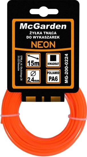 Picture of McGarden YKA DO WYKASZARKI KWADRAT NEON 2,0MM 15M [jm.SZT] - MG-200-0220