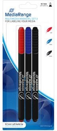 Picture of Mediarange CD-Beschriftungsmarker 3 Stück Rot/Schwarz/Blau