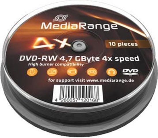 Picture of Mediarange DVD-RW 4,7GB 10pcs Spindel 4x
