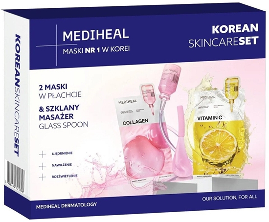 Picture of MEDIHEAL_SET Maseczki w pachcie 2x24ml + szklany masaer