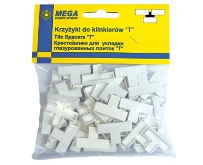 Изображение Mega Krzyyki dystansowe typu T do klinkieru 4mm 75szt. (61379)