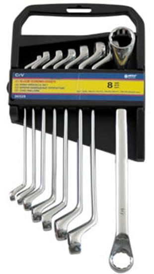 Изображение Mega Zestaw kluczy oczkowych odgitych 6-17mm 6szt. (36526)